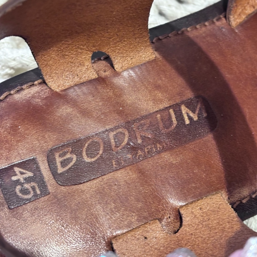 Bosa Bodrum ElYapımı Men's Handmade Leather SZ 45 (11-11.5 US) Brown Sandals EUC - Picture 12 of 16